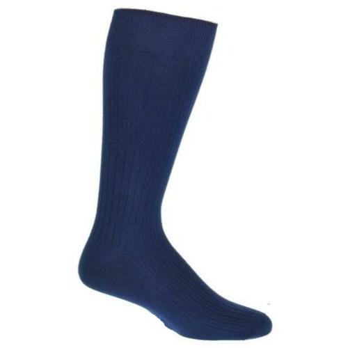 Classic Fine Ribbed Combed Cotton Crew Socks