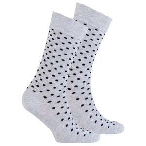 Men's Solid Grey Dot Socks