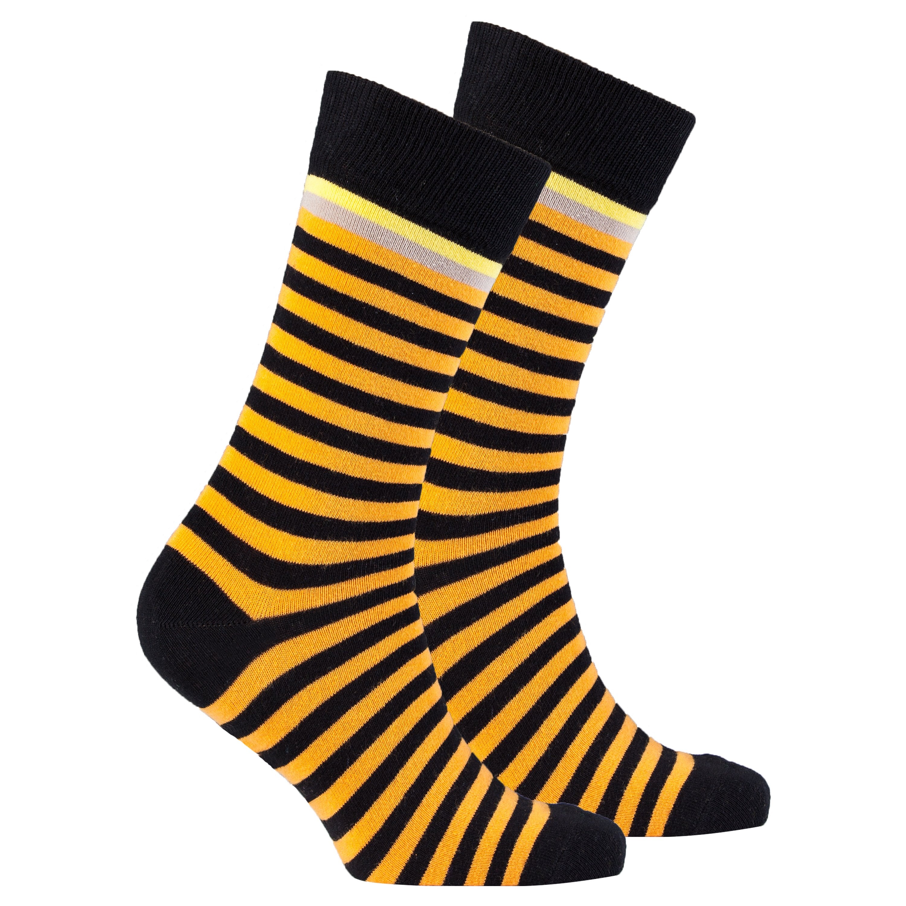 Men's Solid Tangerine Stripe Socks