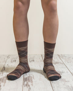 Men's Mocha Argyle Socks