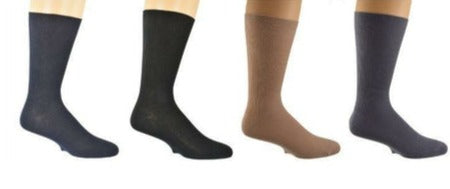4Pk Mixed Colors/3Pk Plain - Rib Combed Cotton Crew Socks