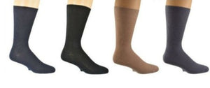 4Pk Mixed Colors/3Pk Plain - Rib Combed Cotton Crew Socks