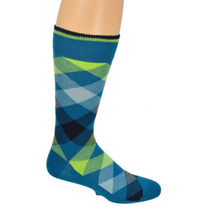 3 Pair Pack Men's Dress Casual Combed Cotton Crew Argyle Socks