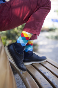 Men's Marine Diamond Socks