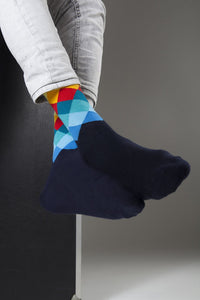 Men's Marine Diamond Socks