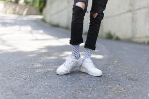 Men's Solid Grey Dot Socks