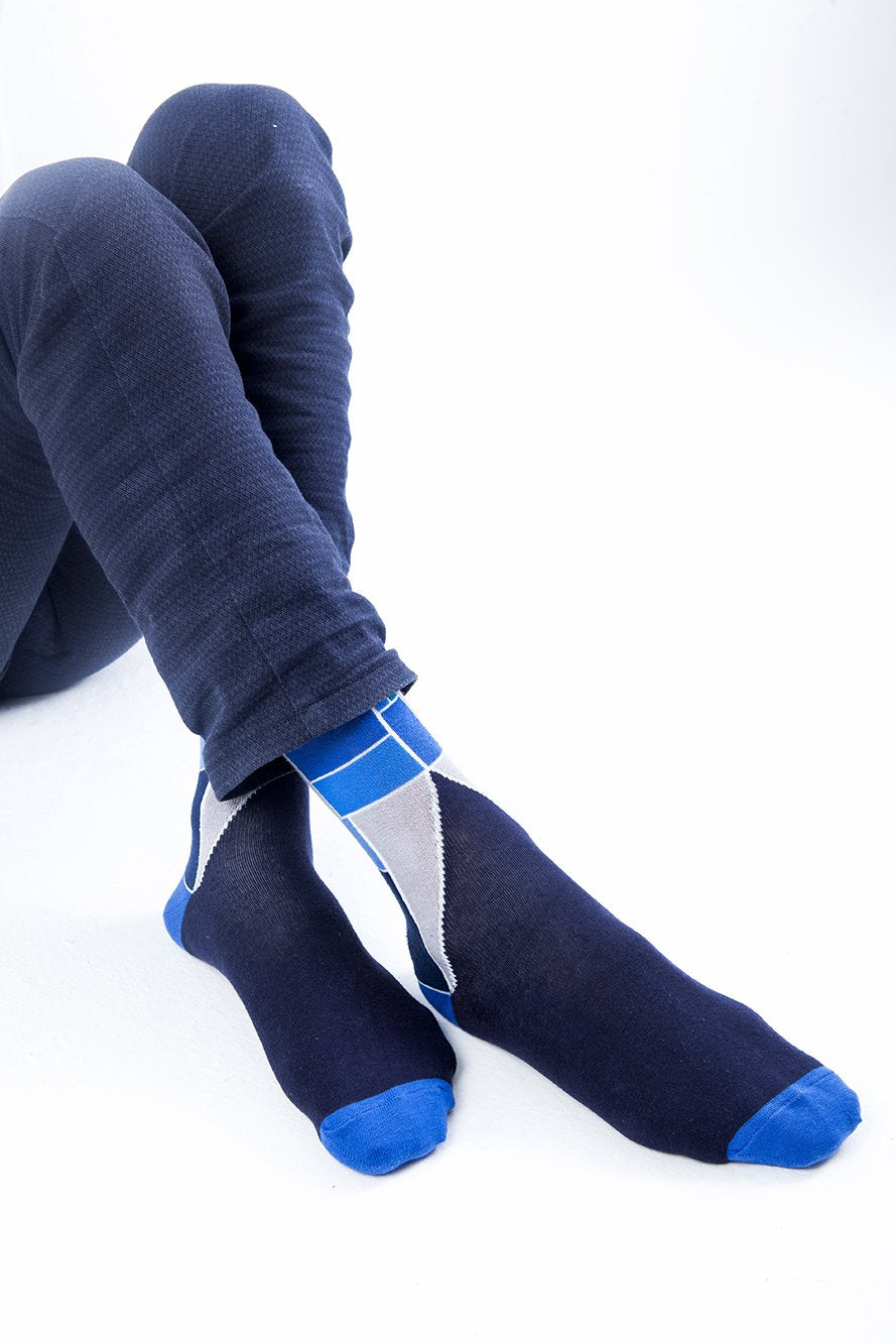Men's Cobalt Cube Socks