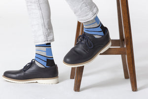 Men's Blue Patterned Socks