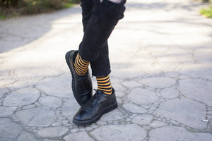 Men's Solid Tangerine Stripe Socks