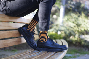 Men's Solid Tangerine Stripe Socks