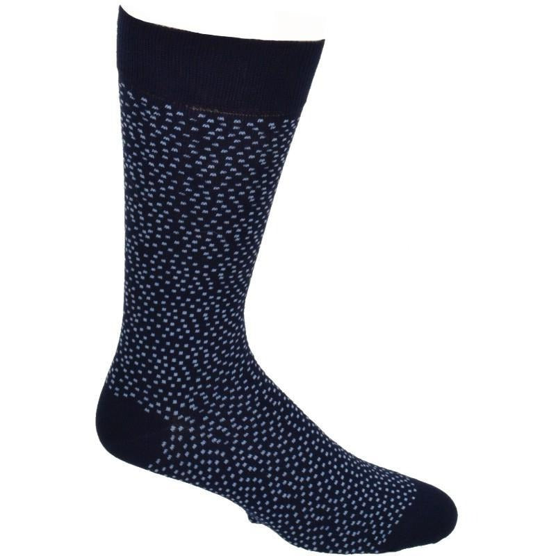 Pin Dot and Solid Pattern Combed Cotton 2 Pair Pack Socks