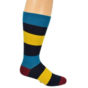 3 Pr. Pack Socks Combed Cotton Colorful Striped Patterned Men's