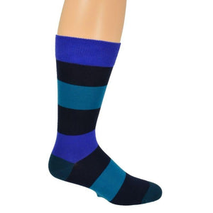 3 Pr. Pack Socks Combed Cotton Colorful Striped Patterned Men's
