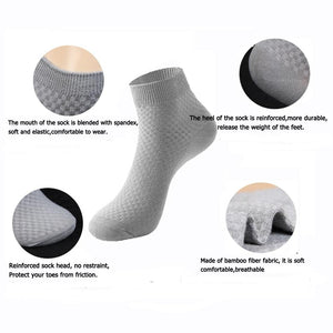 10 Pairs Pack Bamboo Fiber Crew Men's Socks