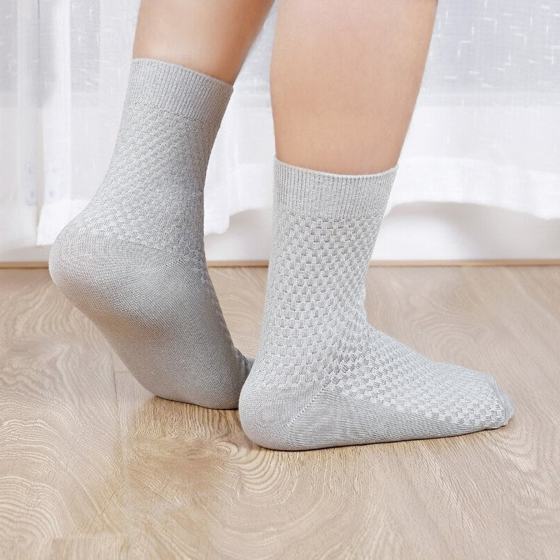 10 Pairs Pack Bamboo Fiber Crew Men's Socks