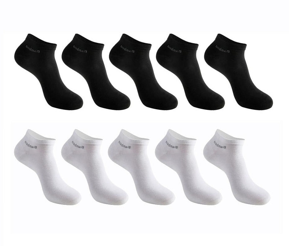10 Pairs / Pack Men's Bamboo Fiber - Short Ankle Socks Men