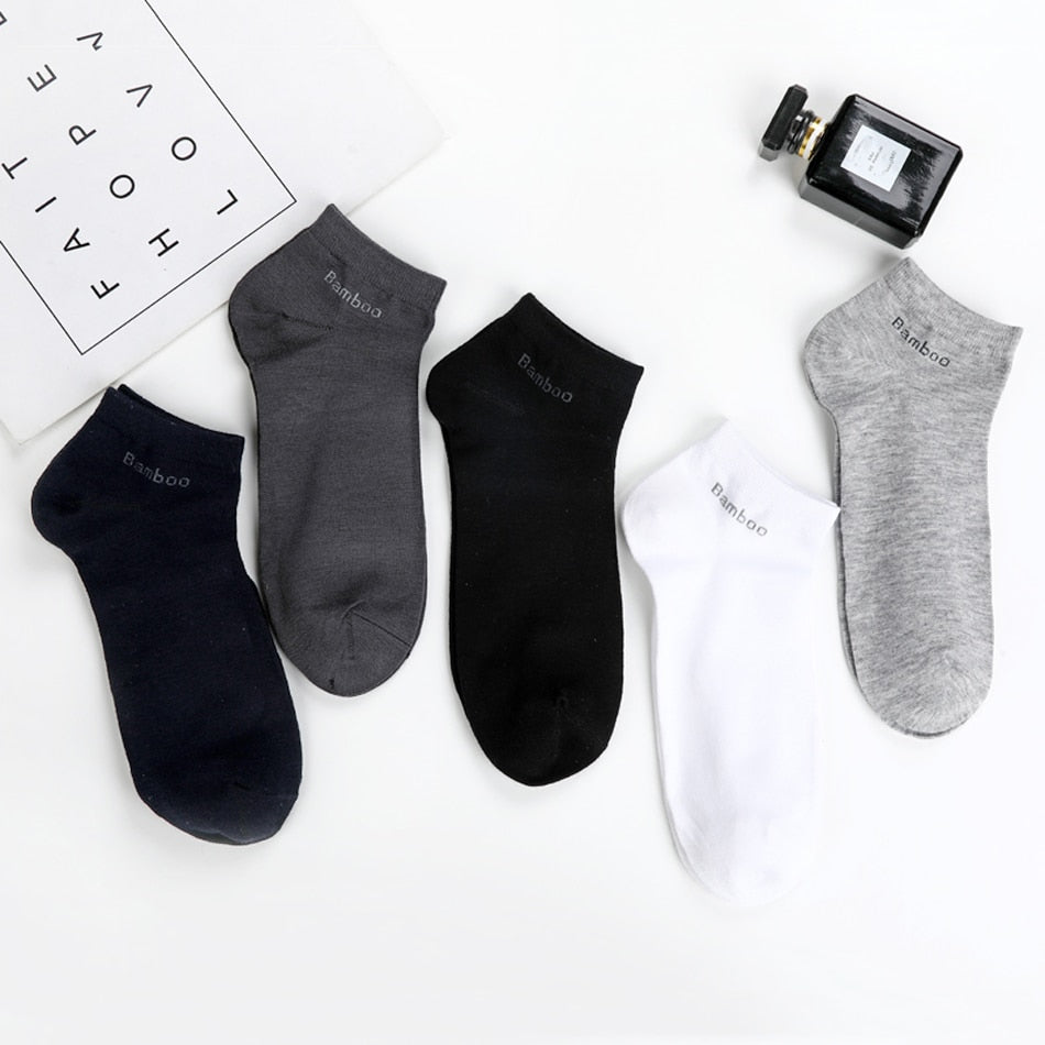 10 Pairs / Pack Men's Bamboo Fiber - Short Ankle Socks Men
