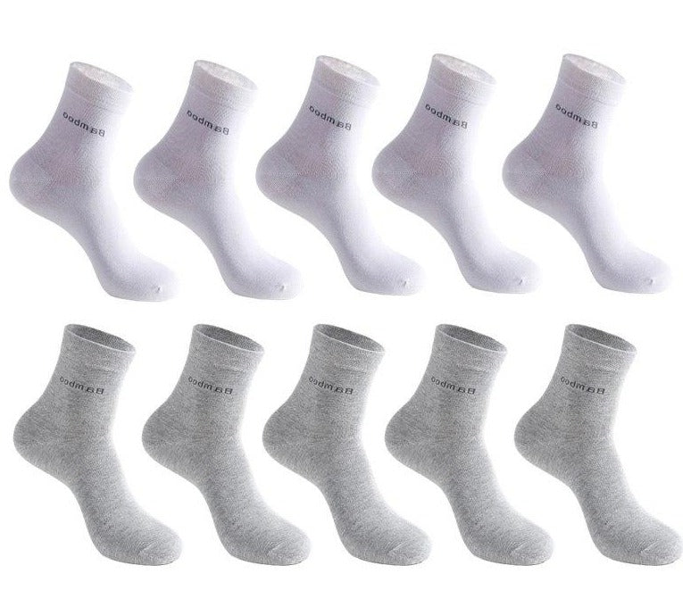 10 Pairs Pk. Men's Bamboo Fiber Anklet Socks