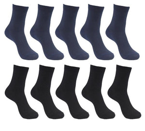 10 Pairs Pack Bamboo Fiber Crew Men's Socks