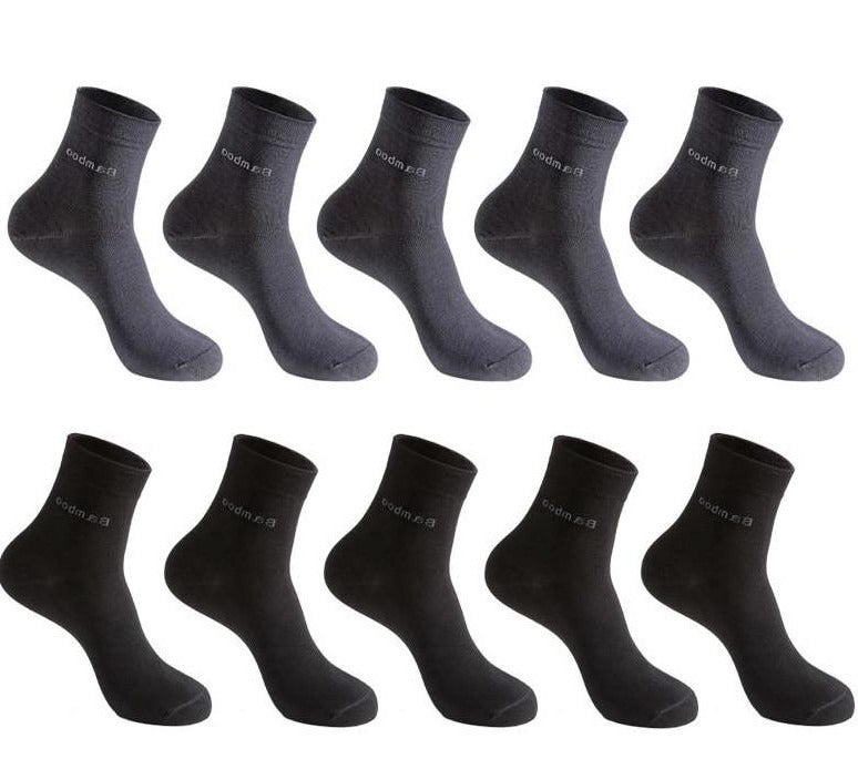 10 Pairs Pk. Men's Bamboo Fiber Anklet Socks