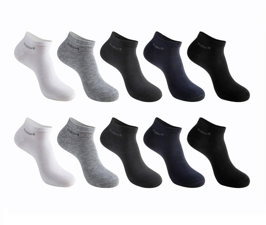 10 Pairs / Pack Men's Bamboo Fiber - Short Ankle Socks Men
