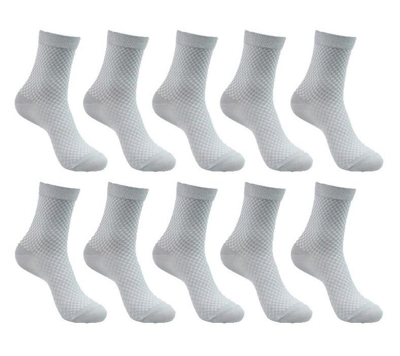 10 Pairs Pack Bamboo Fiber Crew Men's Socks