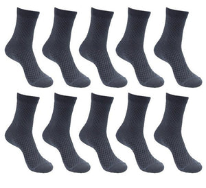 10 Pairs Pack Bamboo Fiber Crew Men's Socks