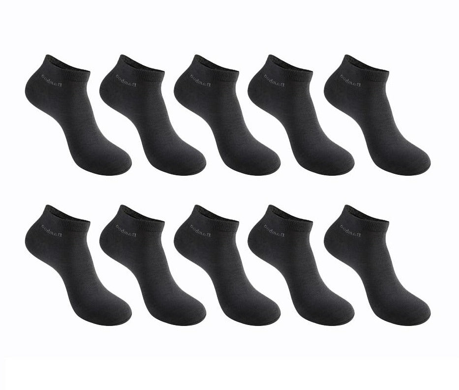 10 Pairs / Pack Men's Bamboo Fiber - Short Ankle Socks Men