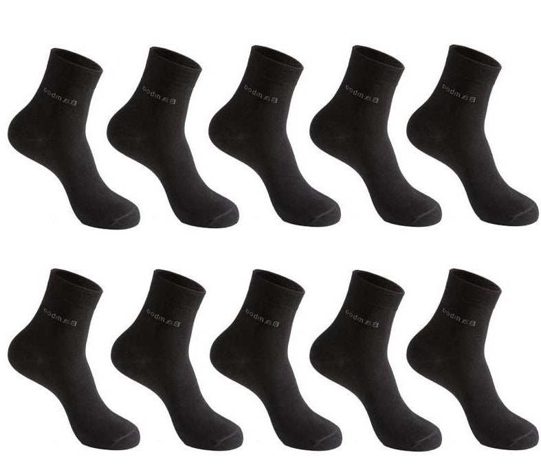 10 Pairs Pk. Men's Bamboo Fiber Anklet Socks
