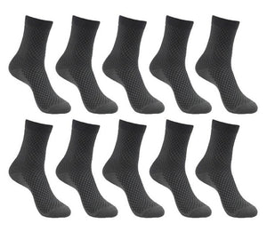 10 Pairs Pack Bamboo Fiber Crew Men's Socks