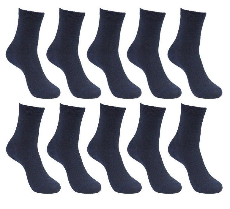 10 Pairs Pack Bamboo Fiber Crew Men's Socks