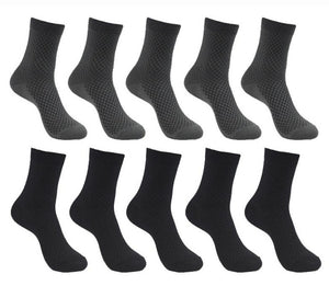 10 Pairs Pack Bamboo Fiber Crew Men's Socks