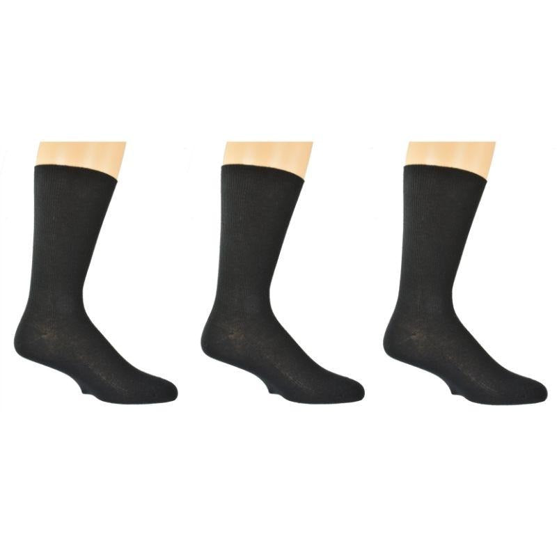 4Pk Mixed Colors/3Pk Plain - Rib Combed Cotton Crew Socks