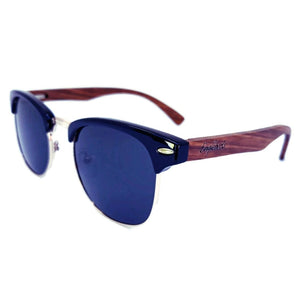 Handcrafted Walnut Wood Club Style Sunglasses With Bamboo Case