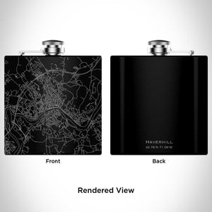 Haverhill - Massachusetts Map Hip Flask in Matte Black