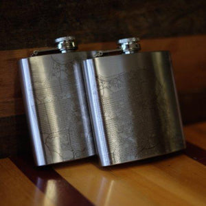 Mount Baker - Washington Engraved Topographic Map Hip Flask