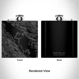 Napa Valley - California Engraved Topographic Map Hip Flask in Matte